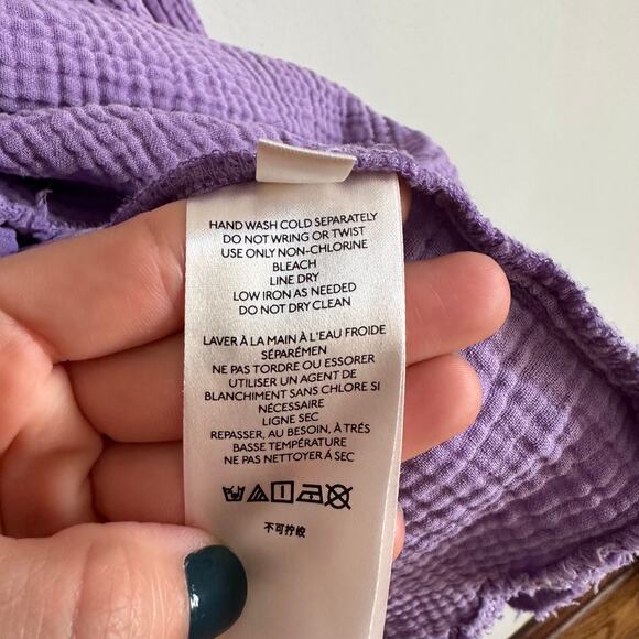 Free People Summer Daydream Button Down in Purple - Picture 6 of 9